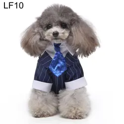 Wholesale Puppy Small Male Dog or Cat Stylish Suit Bow Tie Clothes Wedding Blazer Shirt Formal Tuxedo with Black Tie