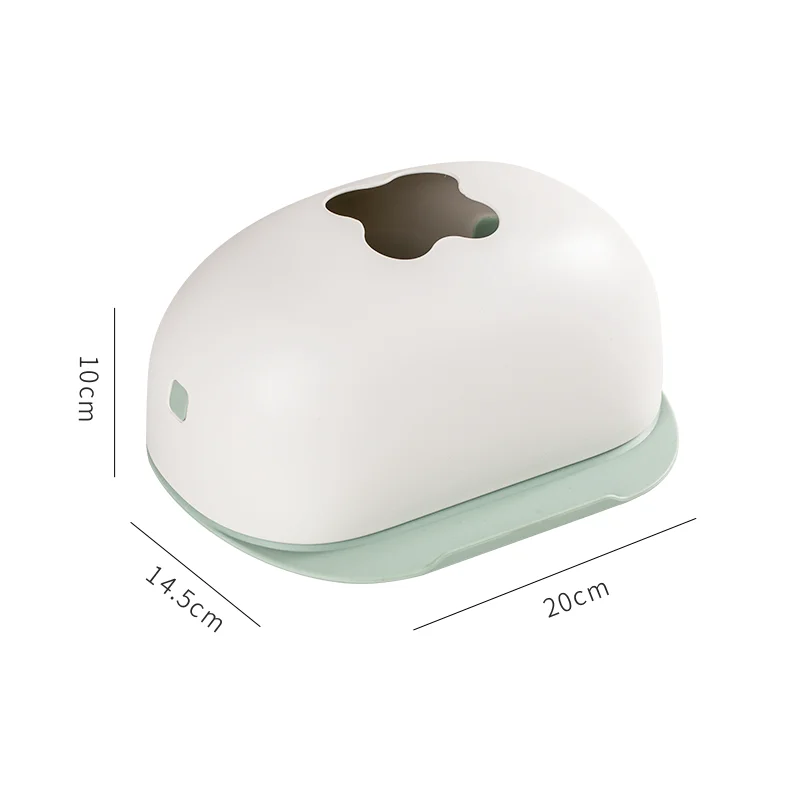 Multifunctional and practical green ABS material bread shape plastic tissue box organizer for home