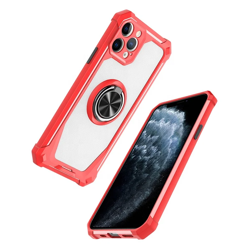 Hot Frosted Matte TPU PC Ring Stand Holder Phone Case For Samsung A71 Huawei Y60 Moto E40 Mobile Accessories Back Cover