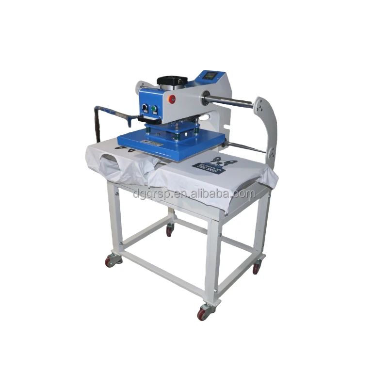 Down-sliding pneumatic double station heat press machine for t shirt