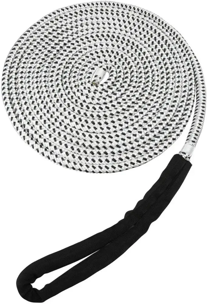 5/8 Inch Double Braid Nylon Dock Line with Loop and Chafe Guard