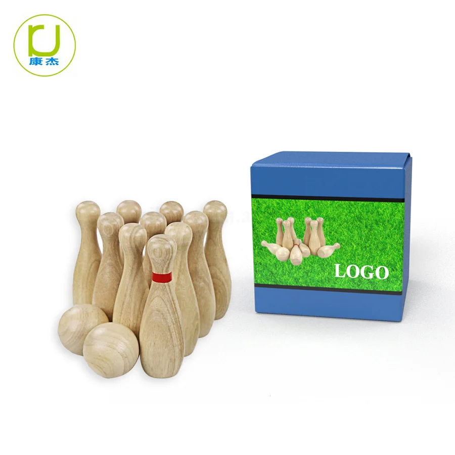 Outdoor Wooden Handicraft Skittle Ball Game with Carry Bag