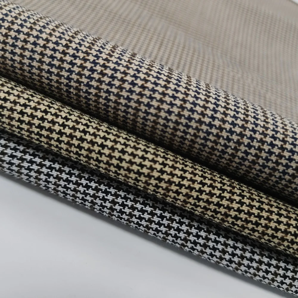 Super Stretch Nylon Polyester  Bengaline Woven Fabric With Birdeye Design For Women Garments