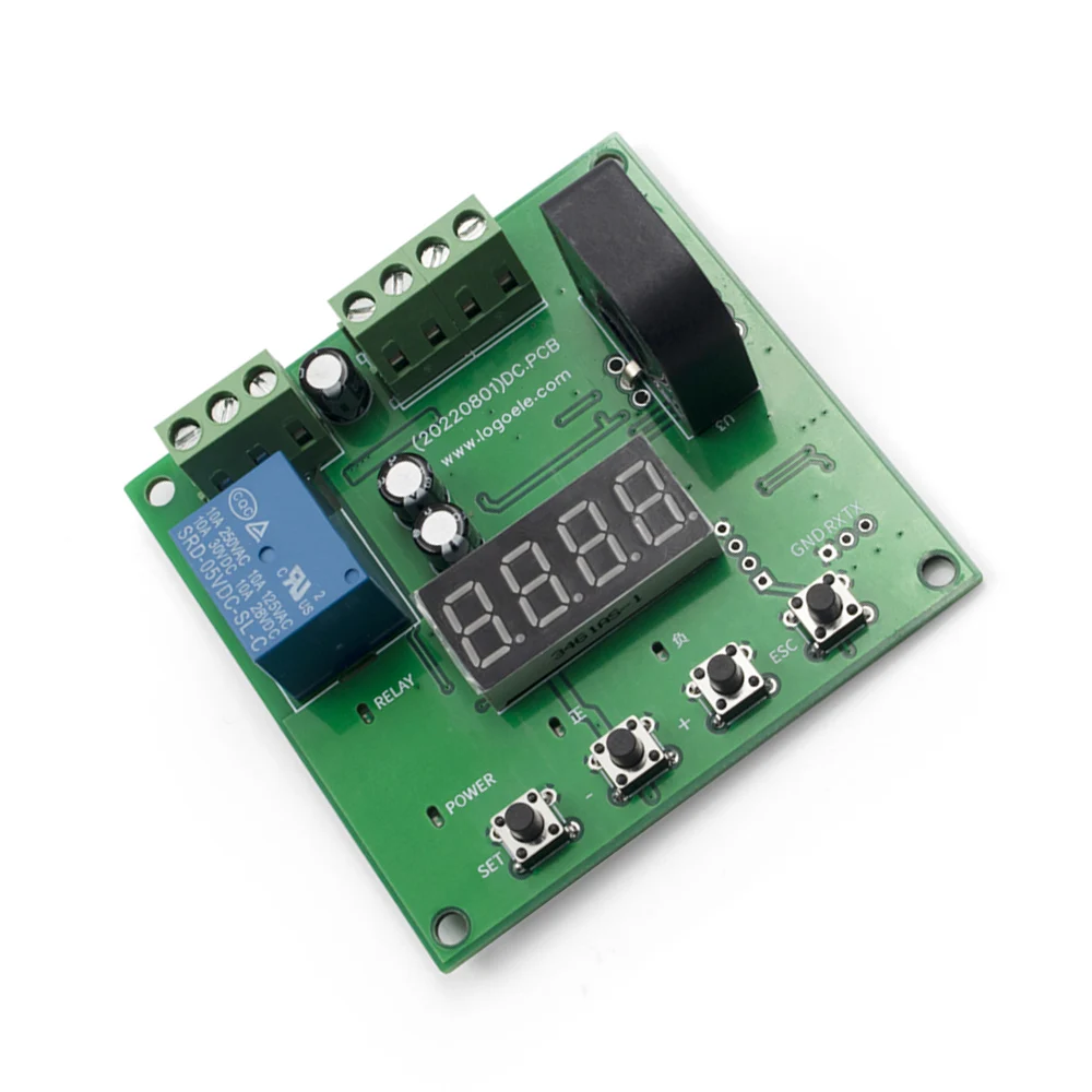 Taidacent RS485 TTL 0-5V/10V 6A/15A/25A/50A DC Current Sensing Switch Overcurrent Sensor Relay Over Current Protection Module