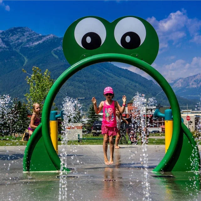 large splash pad play features for kids of all ages