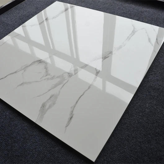 Hot Sale 60x60 Porcelanto Glossy Ceramic Tile Floor Standard White Marble Porcelain Tiles for Laundry Bedroom Modern Style