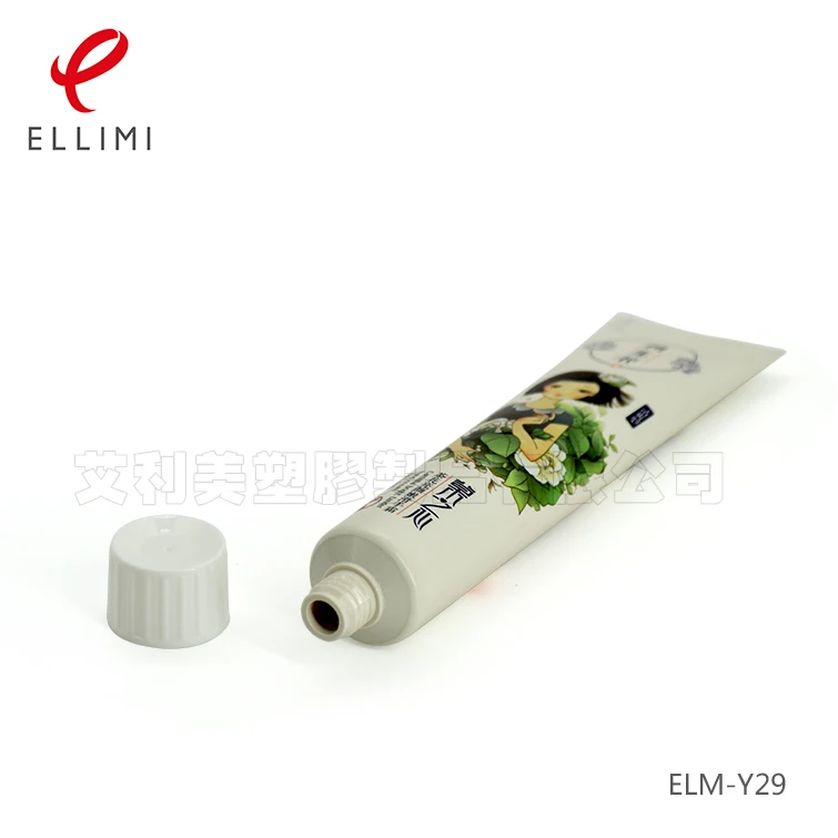28mm Slanted Top Ribbed Cap Tube Soft Squeeze Packaging for Toothpaste Creams Lotions and Gel Containers