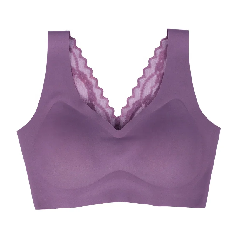 Customized Logo High Elastic Butterfly Bralette Women Wire Free Lace Beauty Back Gather Seamless