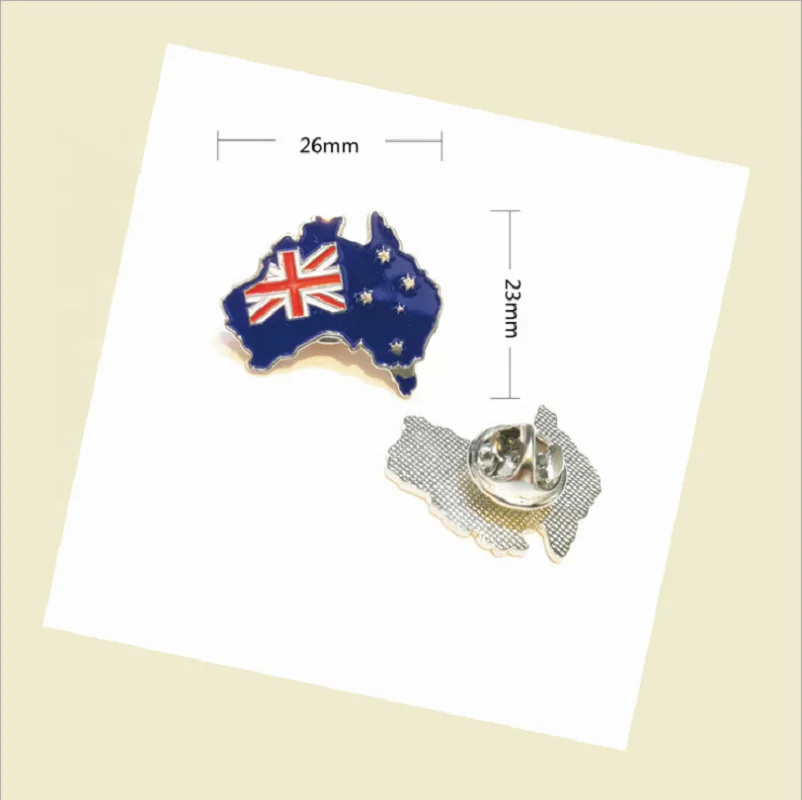 hot sale Australia map flag lapel pin,silver australia flag soft enamel metal badge,flag of australia brooch pin