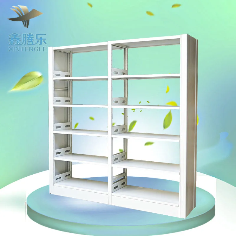 Modern Double-Size Metal Bookshelf for Office & School Library Steel Storage Furniture Bookcase