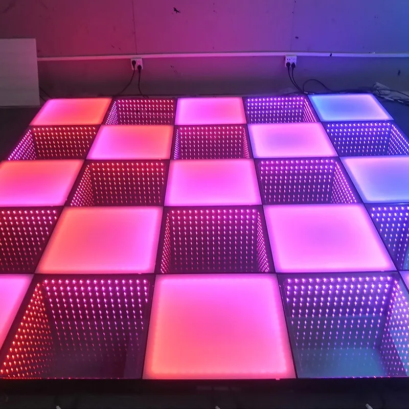dance floor light IP65 outdoor 3d magnetic floor tiles Portable wedding stage Infinity Mirror Led Dance Floor