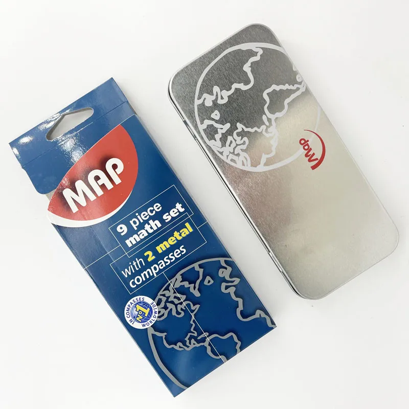Трендовый продукт 2023 Высококачественная карта дизайн 10 шт. математический геометрический набор металлическая жестяная