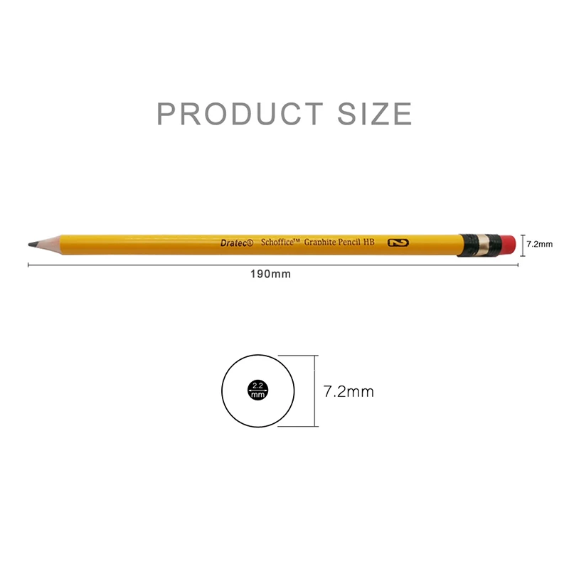 Office Stationery Yellow Color Hexagonal Mongol Pencil HB Lead Hardness With Red Eraser Tips