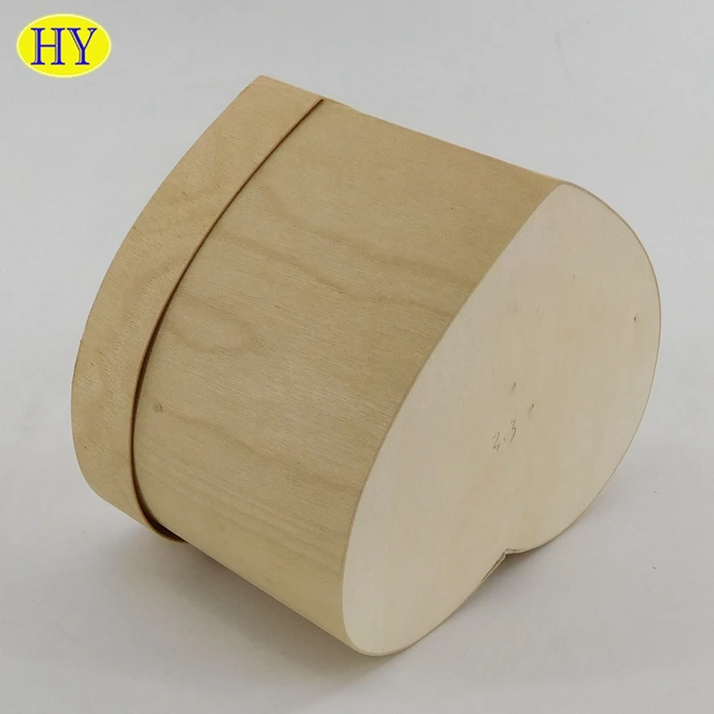Wholesale Cheap Wood Heart-shaped Box Veneer Wood Cheese Cake Boxes
