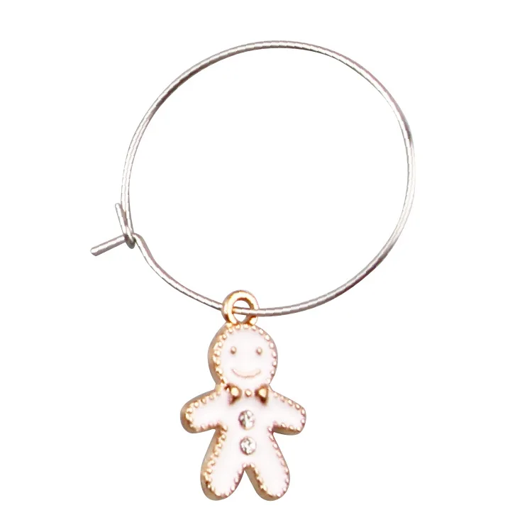 Personalized Metal Creative Wine Glass Ring Charms funny for Christmas Party and Wedding