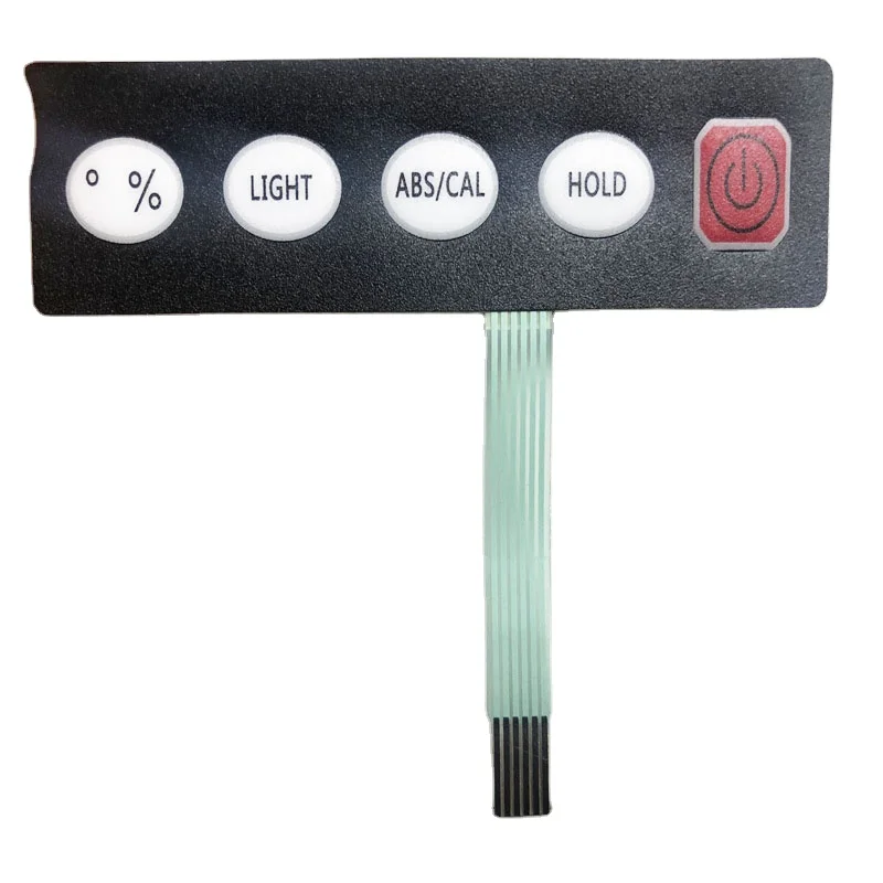 0.175mm Matte PC overlay material embossing button membrane switch with 3M467 adhesive