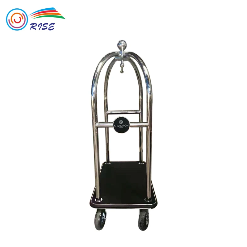 
201 Stainless Steel Concierge Birdcage Trolley Hotel Luggage Cart 