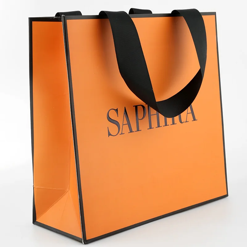 clothes/shoes portable personalized cardboard packing creative apparel foldable t-shirt customizable square bottom paper bags