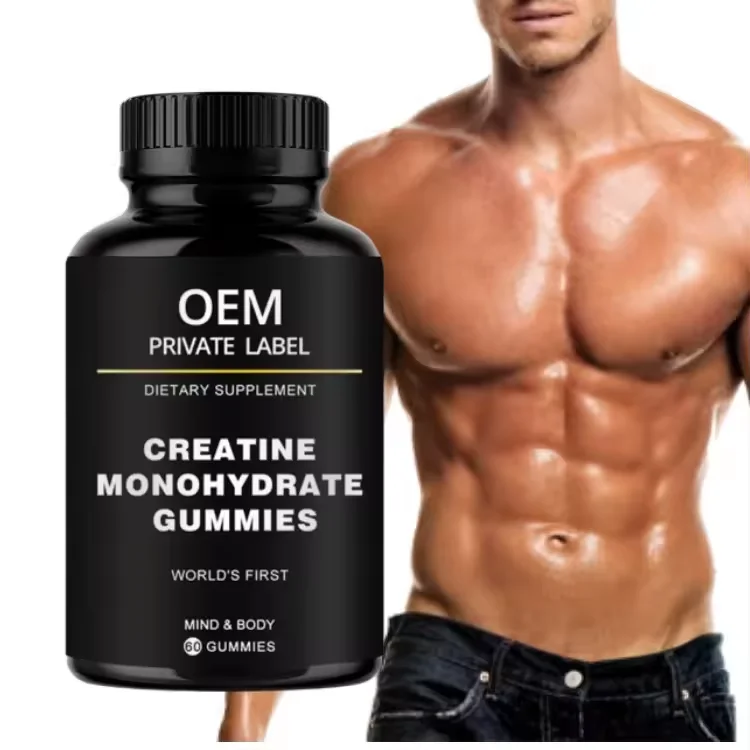 OEM ODM Pure Creatine Monohydrate Energy Gummy Sport Pre Workout Powder Gummies for Build Muscle and Strength