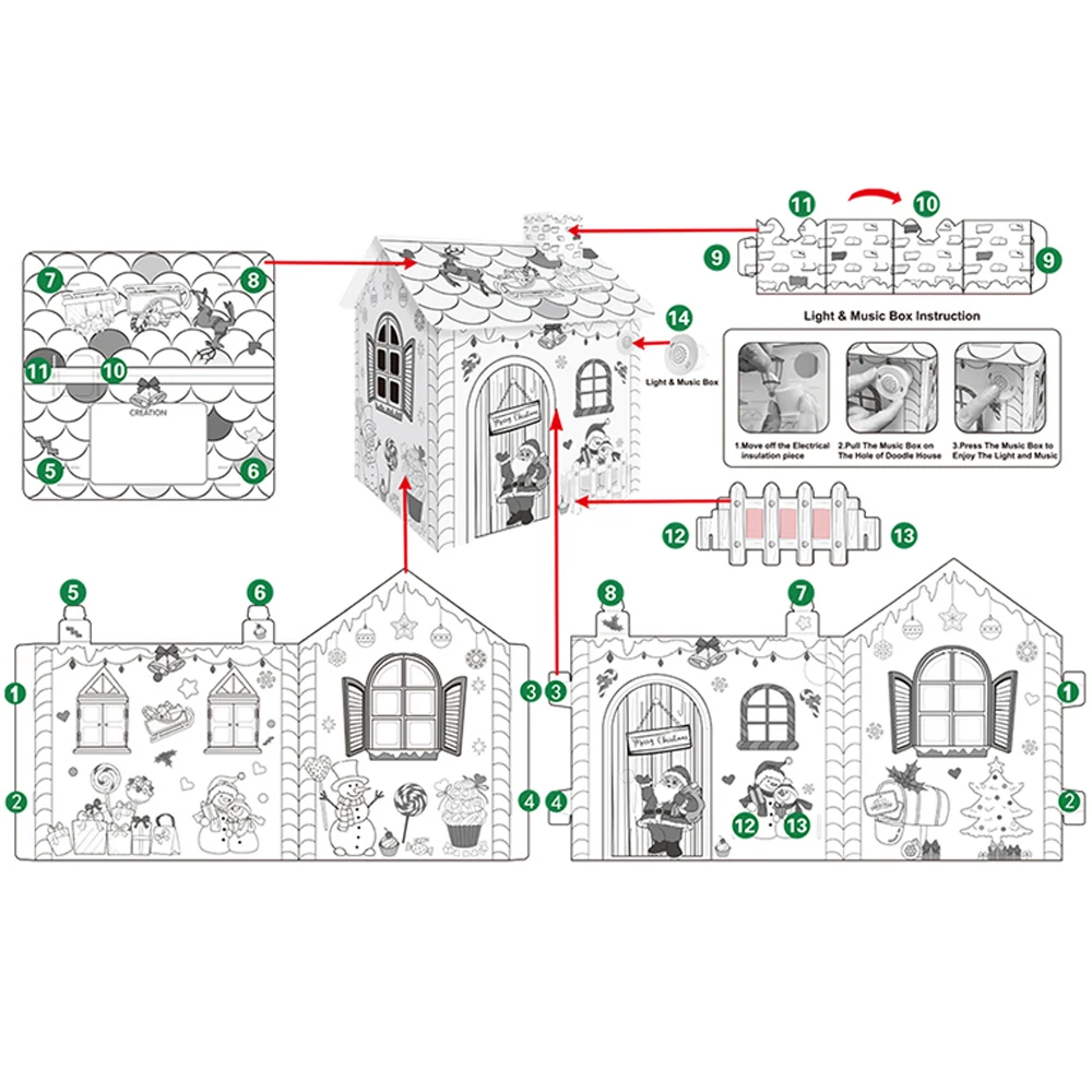Diy Drawing Doodle house miniature paper diy toys other educational toys for diy dream house 3d puzzle Christmas Gift