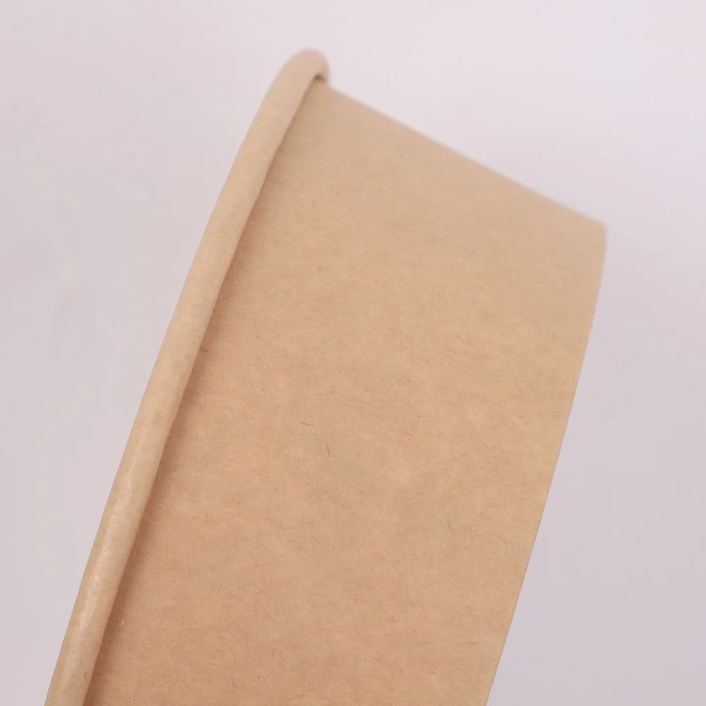 Kraft Paper Lid Takeaway Packaging Bowls Food Grade Paper Soup Cup with Cover Packaging