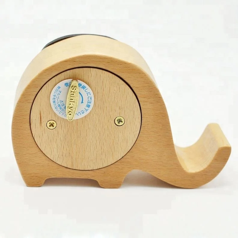 Wooden elephant music box for birthday gift for children at Christmas