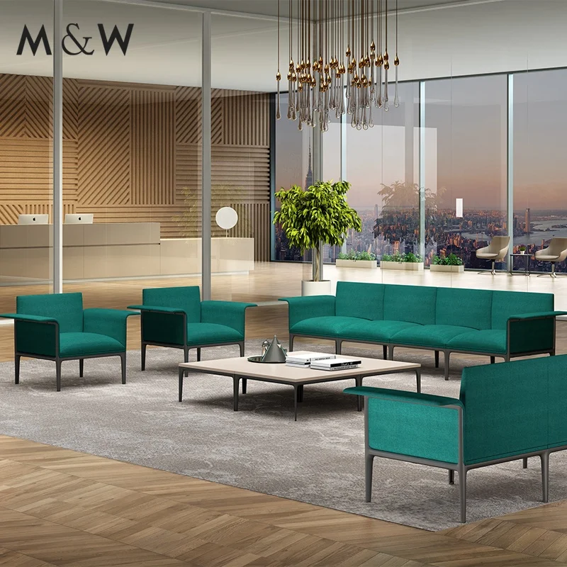 M & W оптовая продажа секционный модульный удобный набор для приема офисный диван мебель лобби отдыха