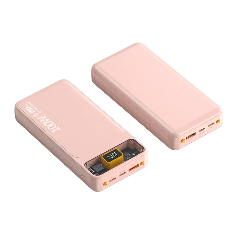 2023 new promotional PD22.5W portable 100w power banks 20000mAh fast charging station with transparent digital display