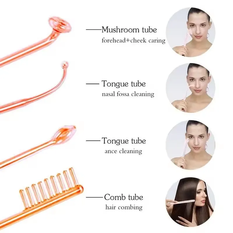 Portable High Frequency Device Skin Care Machine With 4 Wand Electrodes Used for Ozone Therapy Equipment
