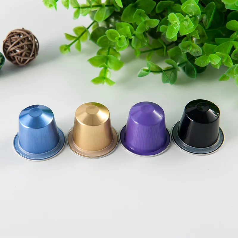 Lucky Time Disposable Custom Compatible  Nespresso Aluminum Foil Empty Coffee Capsule with Lids