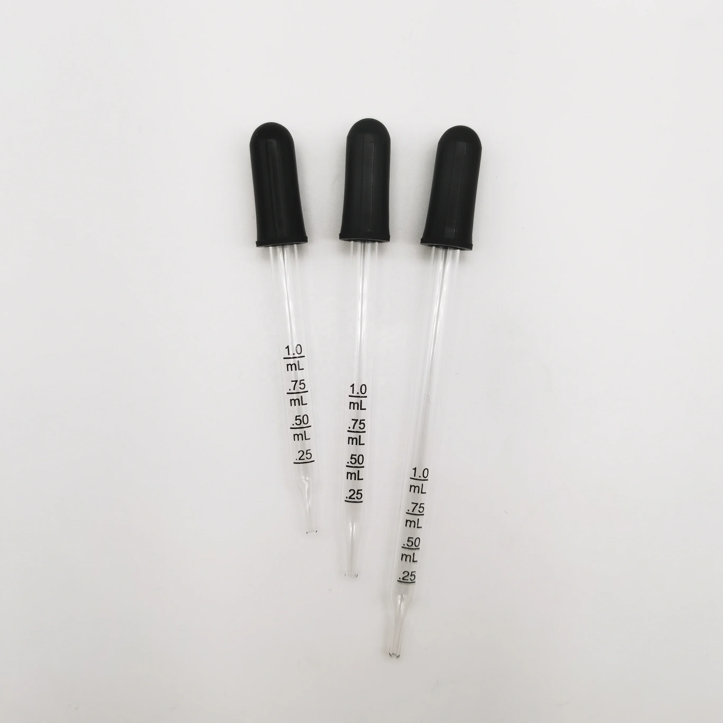 1ML measuring glass pipette with rubber bulb
