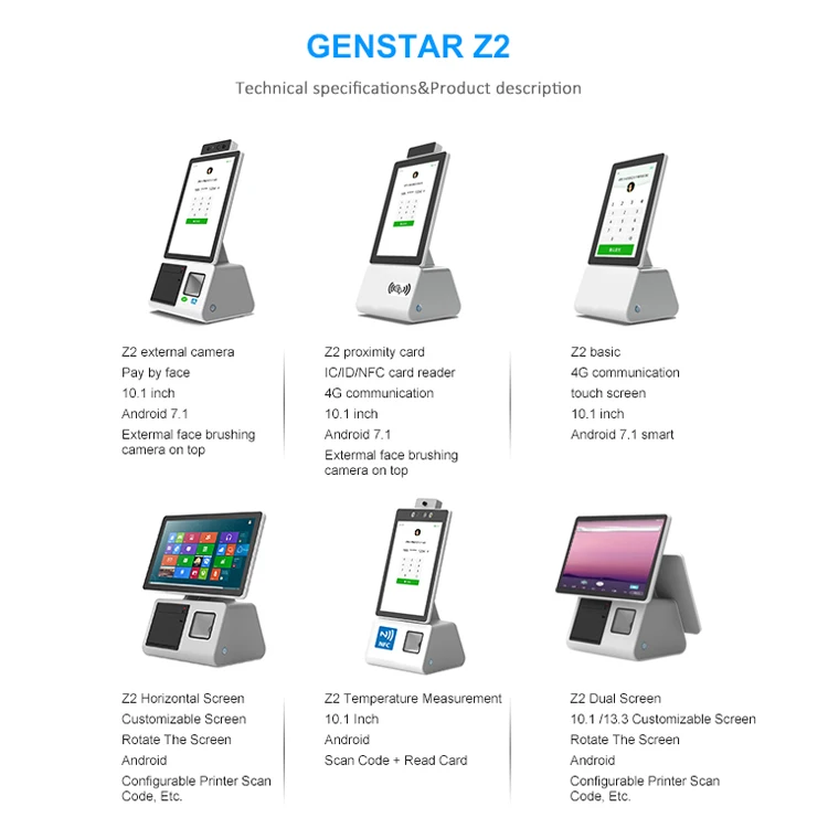  New 10.1 Inch Android China Cash Register Single Screen Touch Machine/Pos System kiosk desktop For Restaurant