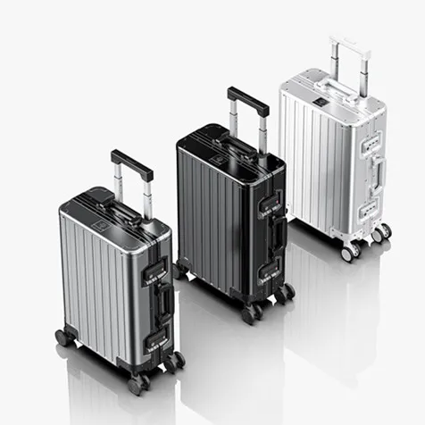 Carry on Luxury luggage set aluminium magnesium alloy suitcase six color 20inch cabin suitcase rolling wheels briefcase