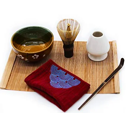 
2021 Best Japanese Matcha Bamboo Whisk with Spoon Paper Box Bamboo Case Plastic Free Packing Custom Logo 