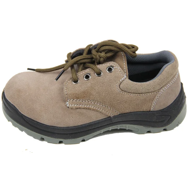 Brown suede leather product  anti-static anti-slip anti-smash safety shoes steel toe PU outsole work men shoes