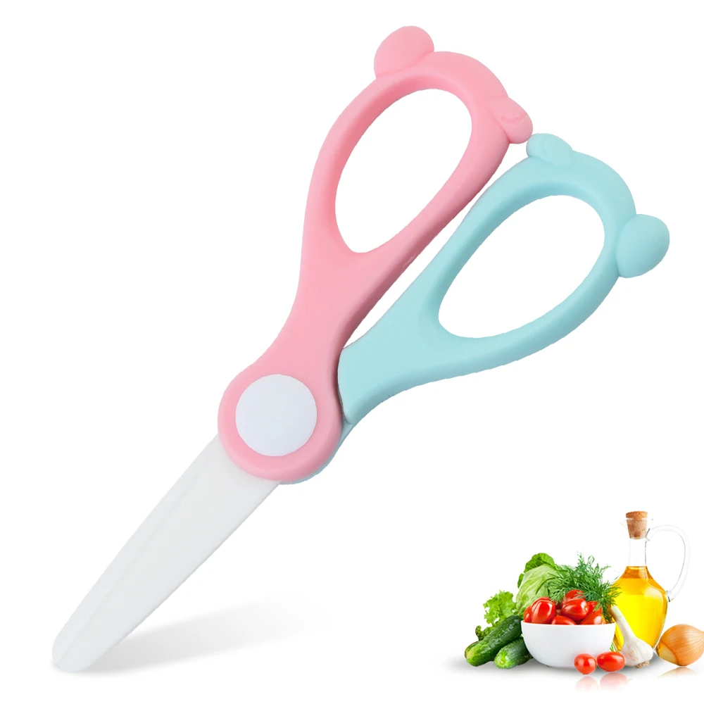 Оптовая продажа от производителя керамических ножниц, ножницы для детского питания, портативные кухонные ножницы для детского питания