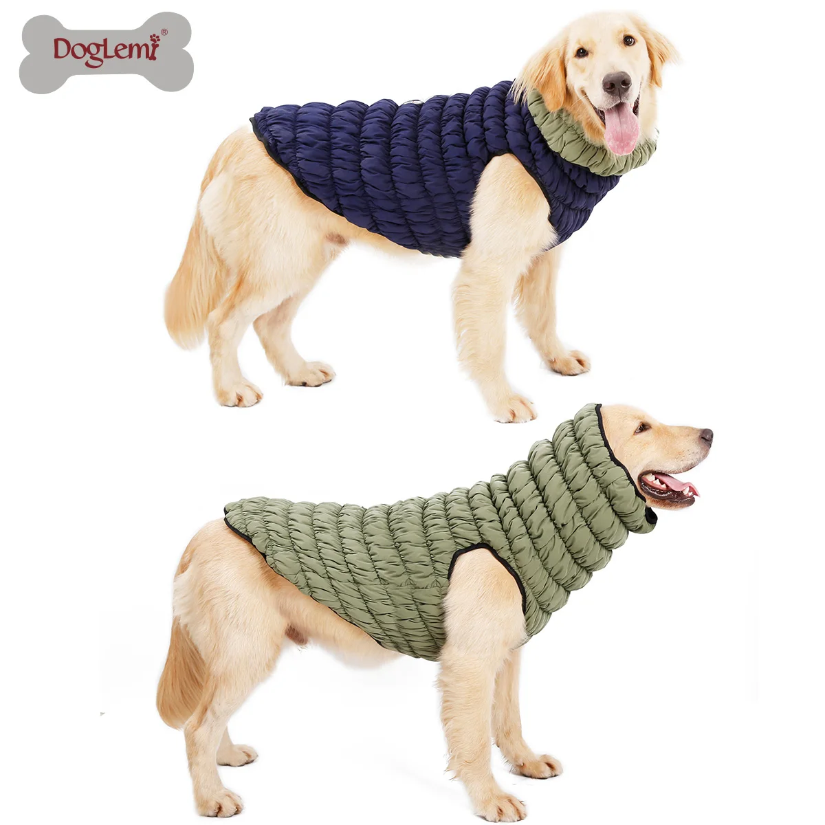 Pet products Caterpillar Look Warm Dog Coat Elastic Fit Reversible Pet Clothes Pet Winter Dog Jacket Vest large dog clothes