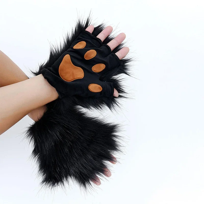 3pcs Halloween Carnival Dress Up Animal Tail Fox Mask Gloves Suitable For Animation Exhibition Cosplay Outdoor Party Costumes