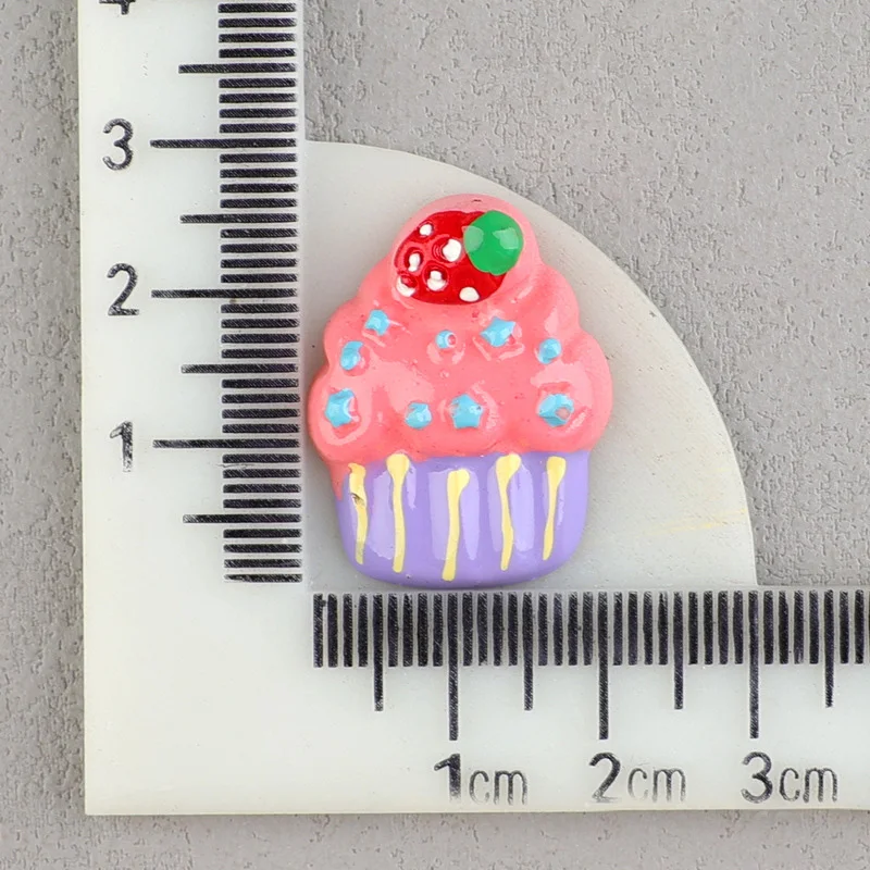 hot sale artificial rainbow cake cupcake waffle cookies design miniature food charms