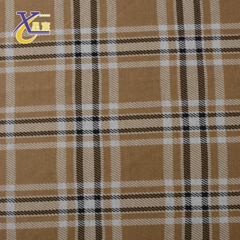Доступное жаккардовое пальто Xingchen, переработанный полиэстер, Классическая трикотажная жаккардовая ткань в клетку