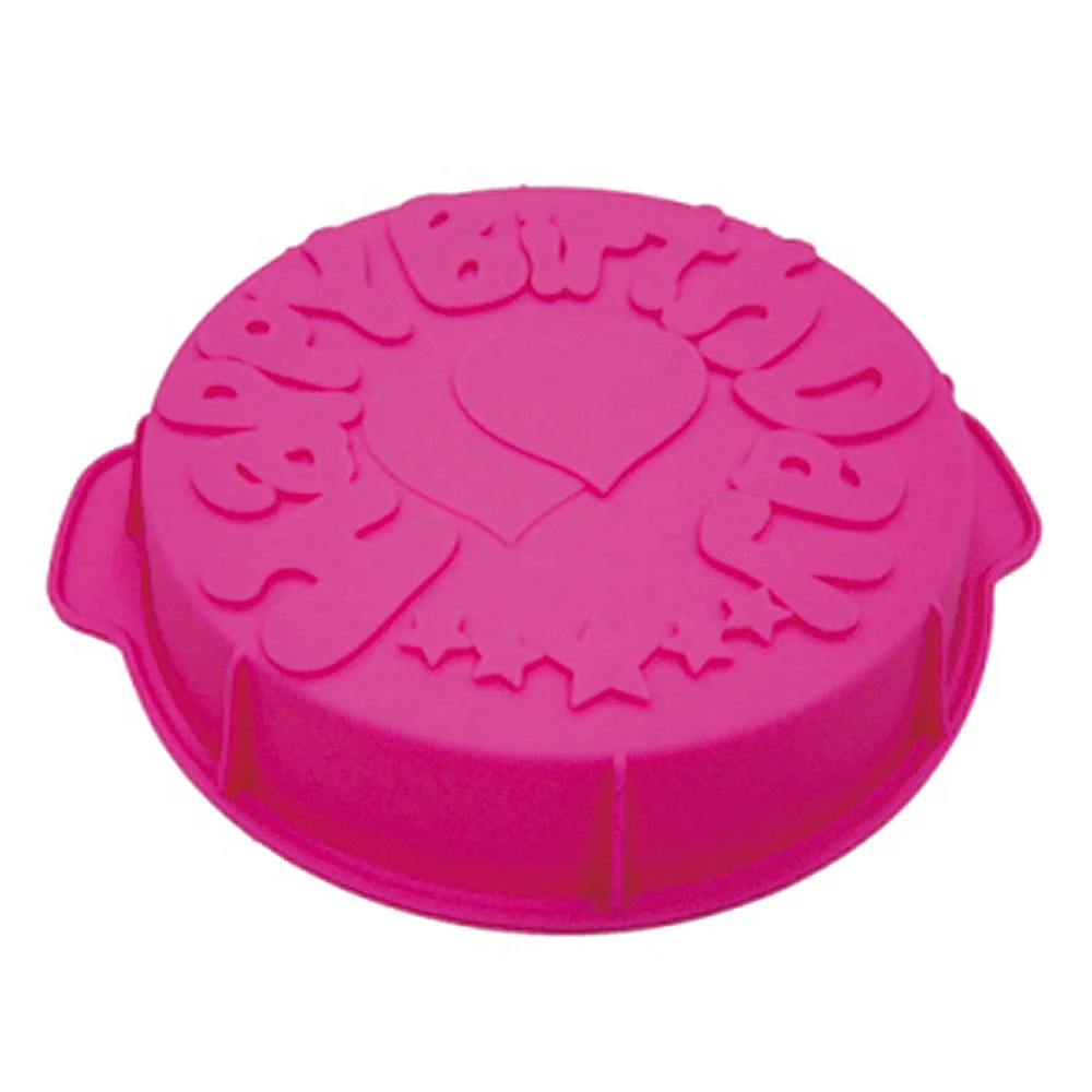 Тонкая силиконовая Заводская форма для выпечки 10 дюймов с днем рождения круглая торта силиконовые формы жаростойкая посуда