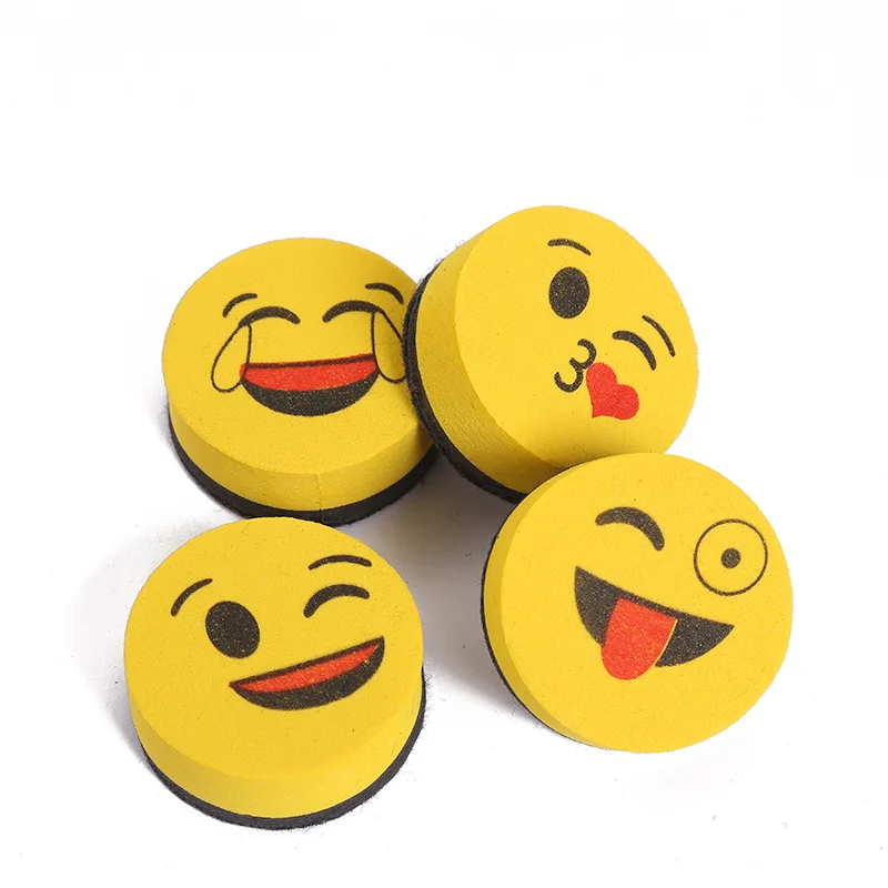 Creative smiling face eraser cartoon magnetic white cute sponge spot