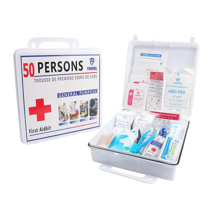Waterproof 50persons First Aid Emergency Box Plastic Medical First Aid Kit for Travel