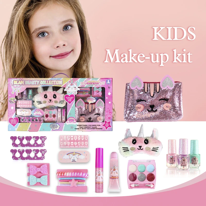2023 Hot Selling Eye Mask Eye shadow Lipstick Brush Kit Beauty Kids Makeup Sets Cosmetics Girls Toys Professional Manufacturer