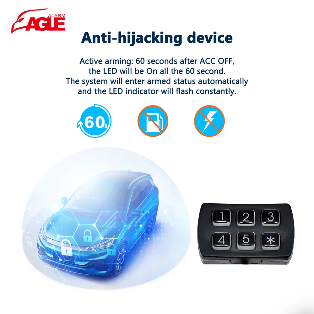 High Quality One way  12V Alarm System For Car Immbolizer anti-theft