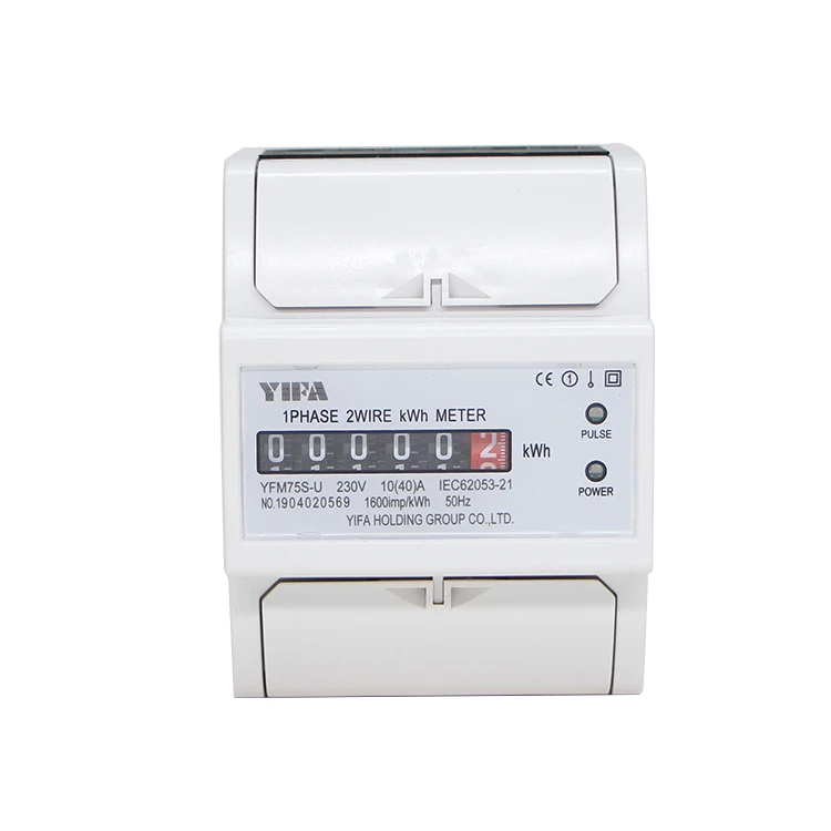
YIFA 1600imp/kwh YFM75S-U 220V 10A(40A) two wire electronic 40A energy meter single-phase energy meter 