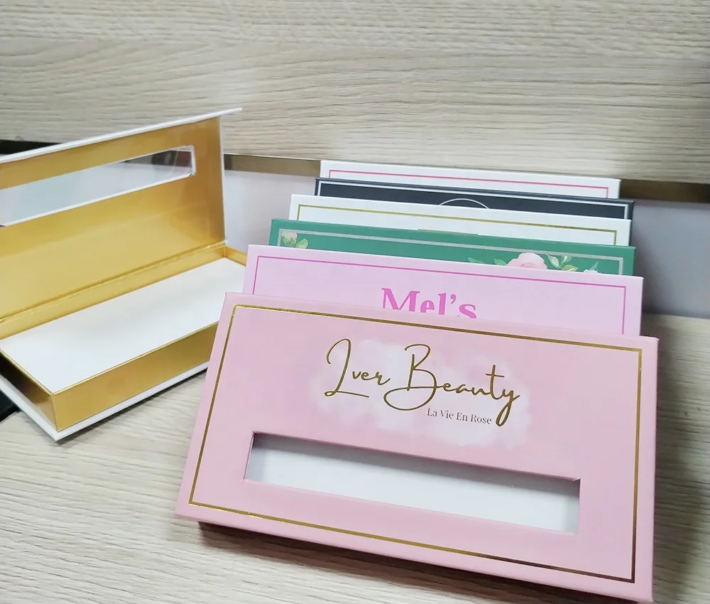 Wholesale Custom Logo Press on Nails Pink Purple Boxes Luxury Gold Foil Stamping CMYK Pantone Printing Nail Packaging Paper Box