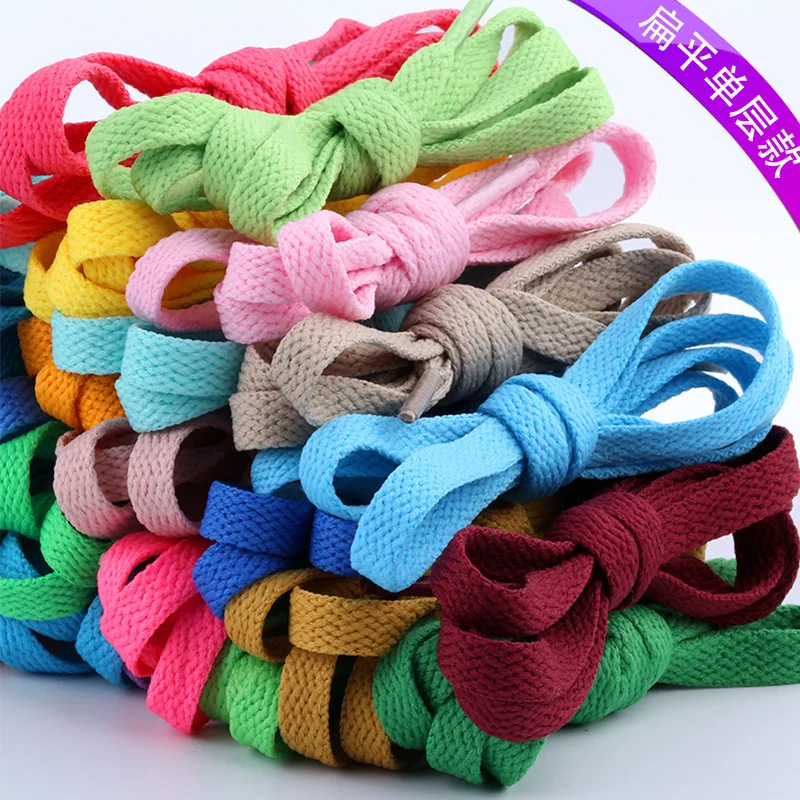 3 size 29 colours Custom 100% Cotton Flat Shoe Laces for Kids and adults pant string