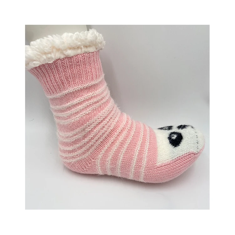 
Low Moq Fleece Lined Winter Warm Cozy Home Sock Indoor Floor Women Socks With Grippers Anti Slip Sherpa Plush Slipper Sock 