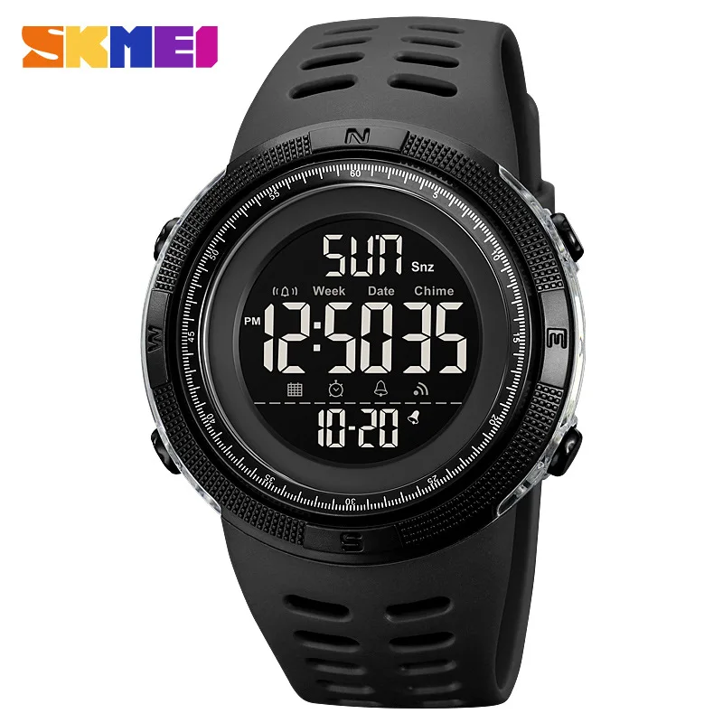 Skmei Digital Display Calendar Week Silicone 5ATM Luminous Display Digital Watches For Mens Sports Watch Outdoor Sport
